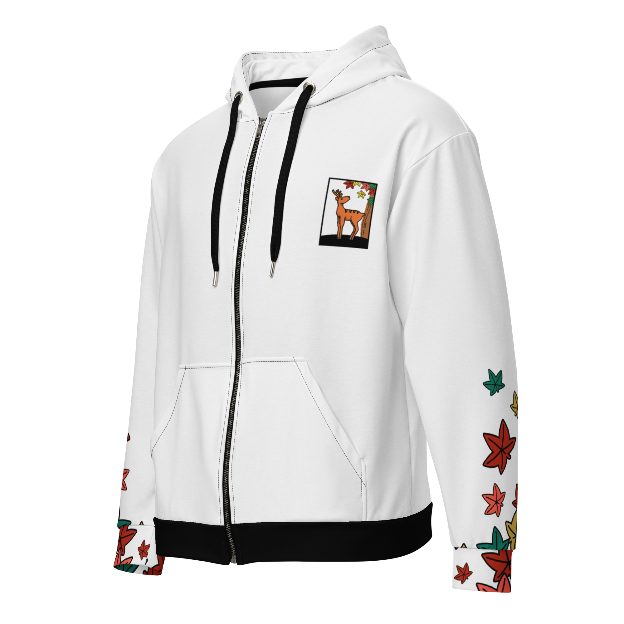 Hanafuda Deer Hoodie (White)