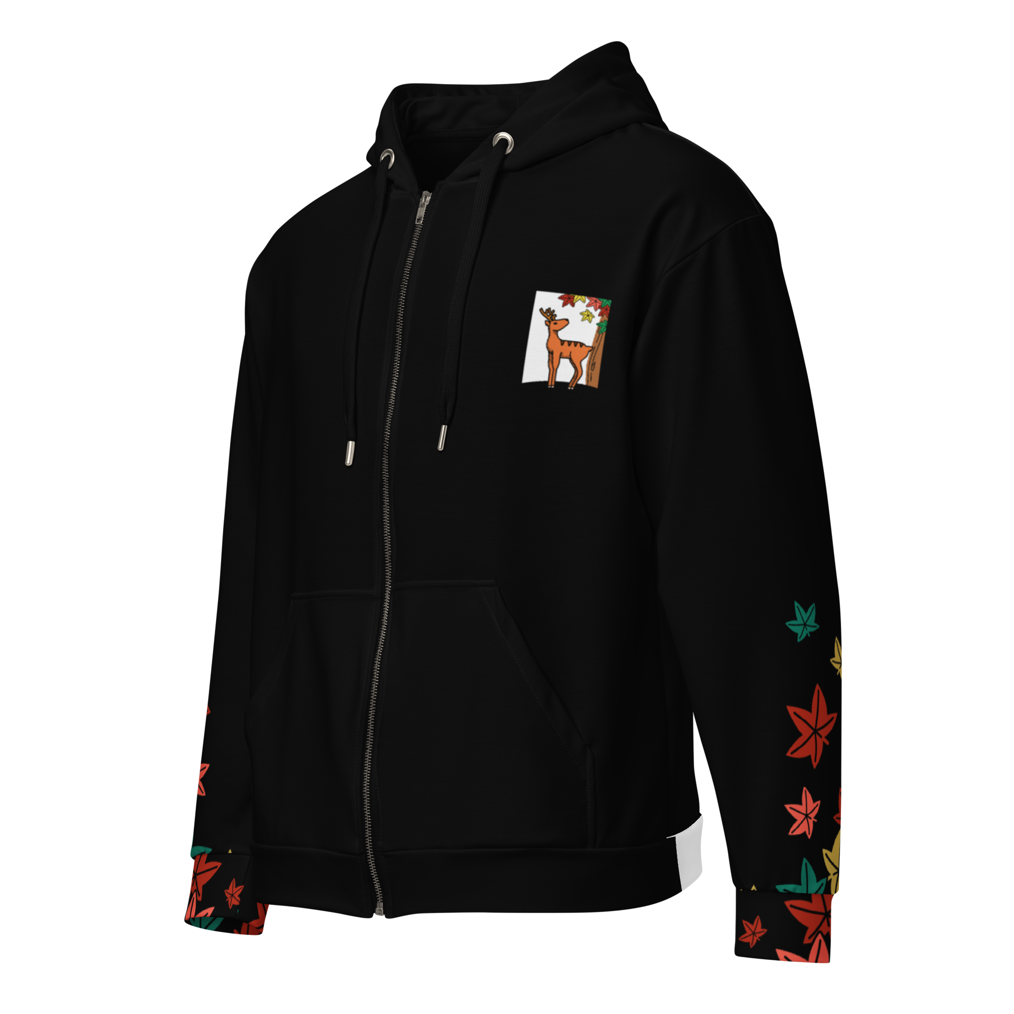 Hanafuda Deer Hoodie (Black)