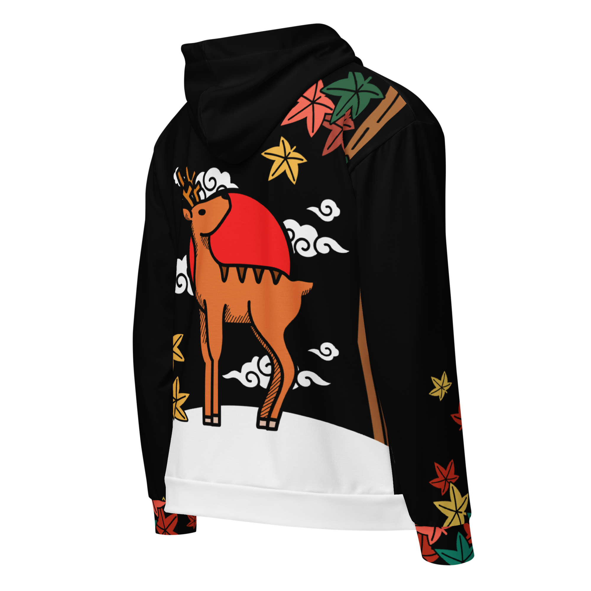 Hanafuda Deer Hoodie (Black)