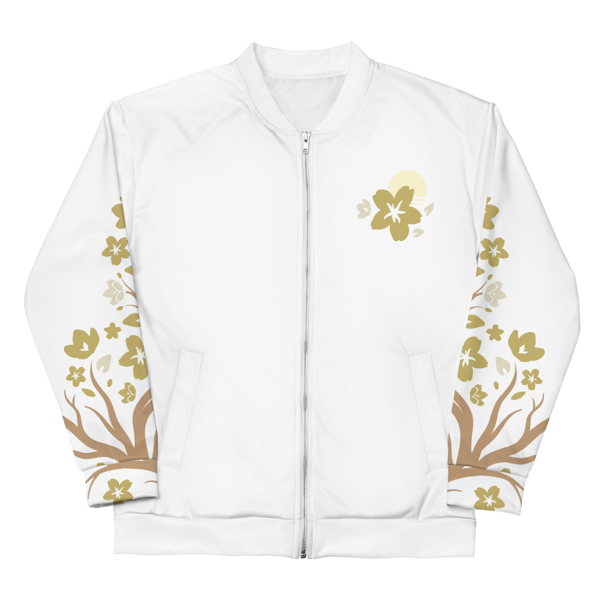 Golden Sakura Bomber Jacket (Gold/White Edition)